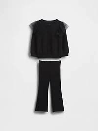 Baby & Toddler Tulle Sweatshirt Rib Flare Leggings Set