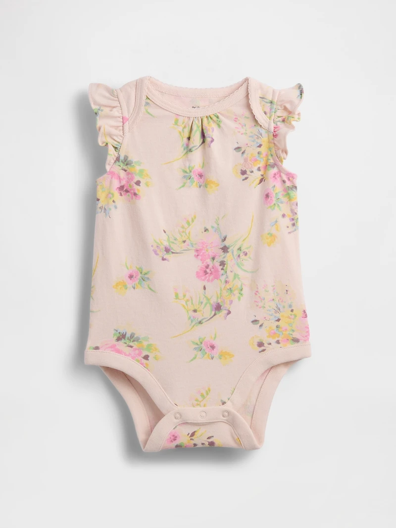Baby First Favorites Organic Cotton Flutter-Sleeve Bodysuit
