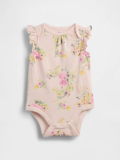 Baby First Favorites Organic Cotton Flutter-Sleeve Bodysuit