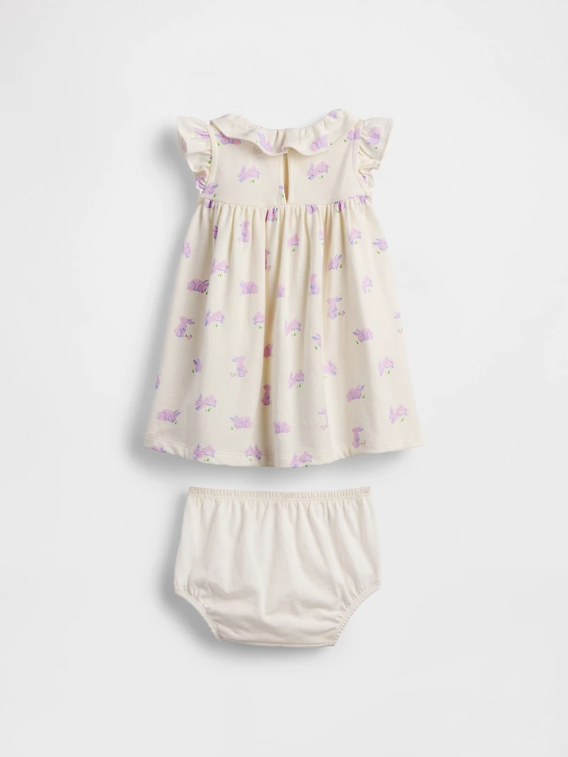 Baby Organic Cotton Ruffle Collar Dress