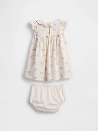 Baby Organic Cotton Ruffle Collar Dress
