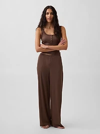 Mini Rib Wide-Leg PJ Pants