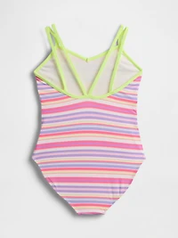 Kids V-Neck One-Piece Swimsuit