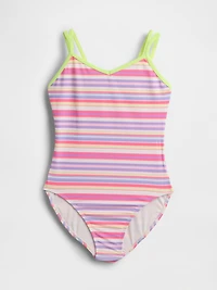 Kids V-Neck One-Piece Swimsuit