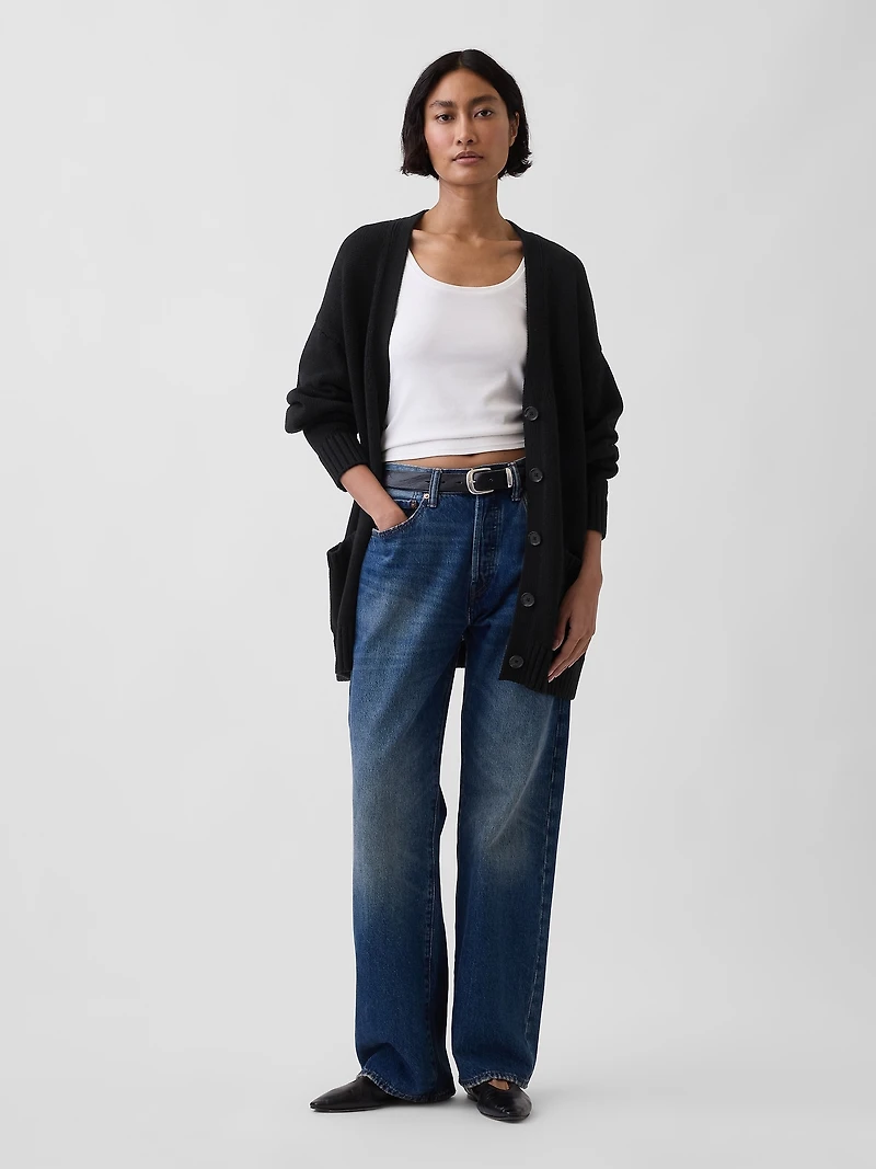 100% Cotton Oversized Boyfriend Cardigan Sweater