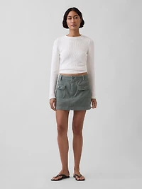 Mid Rise Cargo Mini Skort