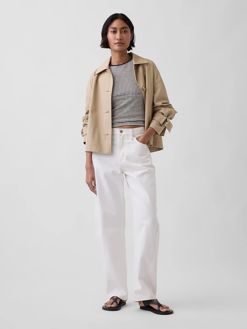 Gingham Pointelle Shell Tank Top