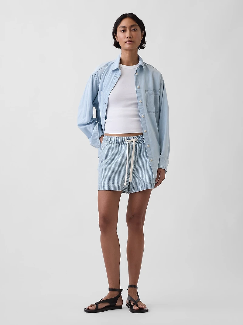 UltraSoft Denim Stripe Easy Shorts