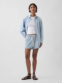 UltraSoft Denim Stripe Easy Shorts