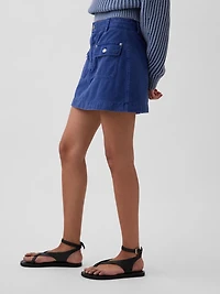 Mid Rise Cargo Mini Skort