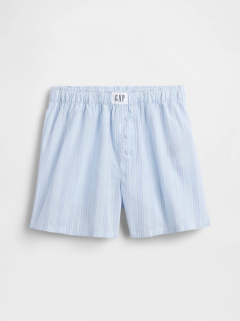 Kids Recycled Poplin PJ Boxer Shorts