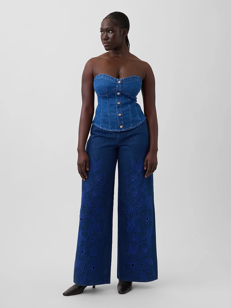 Gap × HFR Low Slung Floral Extra Baggy Jeans by Atelier Ndigo