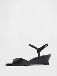 Vegan Leather Wedge Sandals