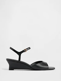 Vegan Leather Wedge Sandals