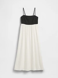 Linen-Blend Empire Waist Maxi Dress