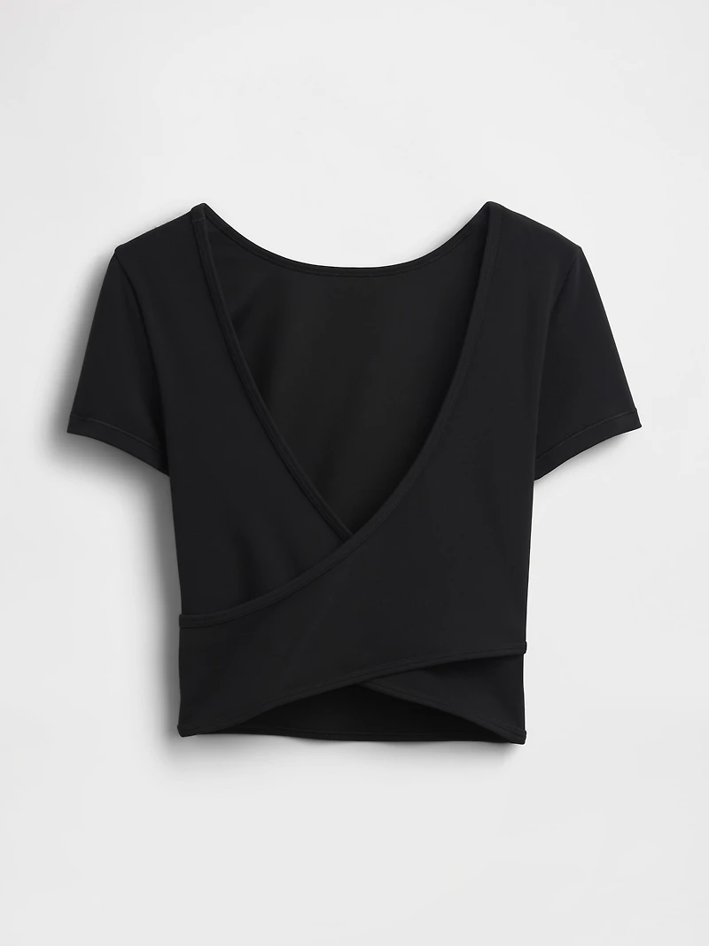 GapFit Smooth Reversible Wrap Crop Top