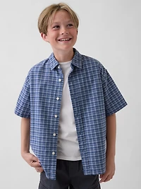 Kids Relaxed Plaid Oxford Shirt