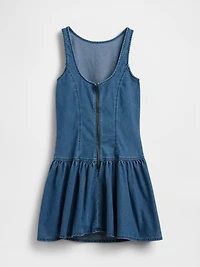Denim Drop-Waist Mini Dress