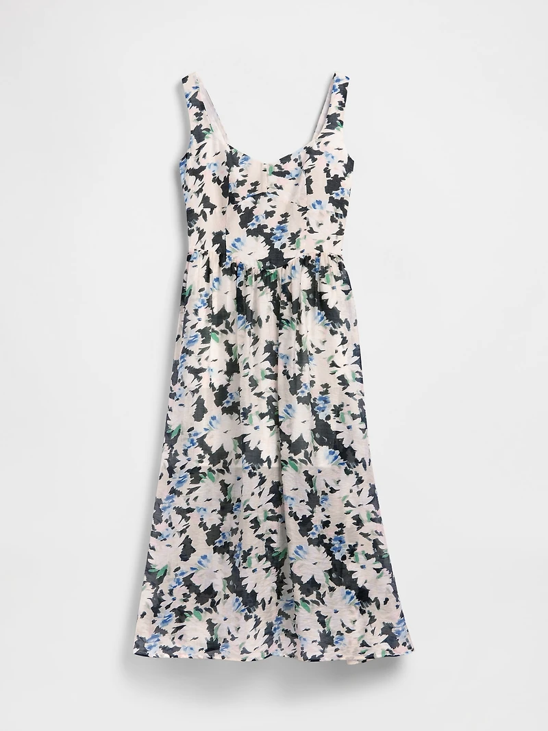 Seamed Drop-Waist Maxi Dress