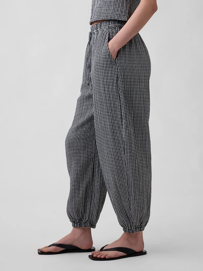 Cotton Gauze Denim Easy Barrel Joggers
