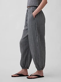 Cotton Gauze Denim Easy Barrel Joggers