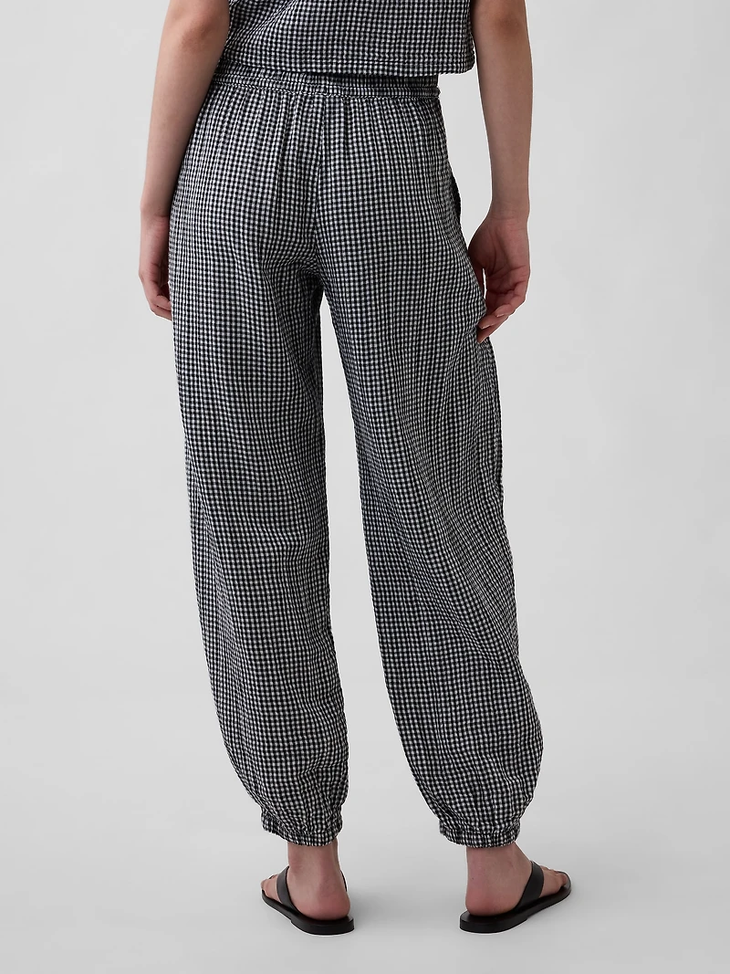 Cotton Gauze Denim Easy Barrel Joggers