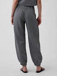 Cotton Gauze Denim Easy Barrel Joggers