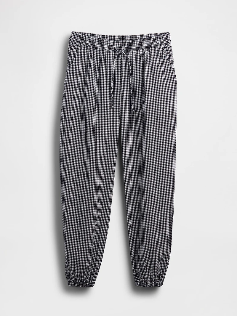 Cotton Gauze Denim Easy Barrel Joggers