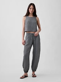 Cotton Gauze Denim Easy Barrel Joggers