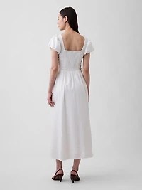 Linen-Blend Drop-Waist Maxi Dress