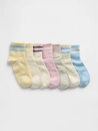 Kids Slouchy Varsity Quarter Crew Socks (7-Pack)