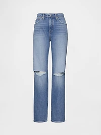 Mid Rise Relaxed Straight Jeans