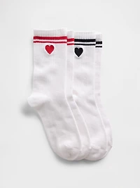 Kids Varsity Heart Crew Socks (2-Pack)
