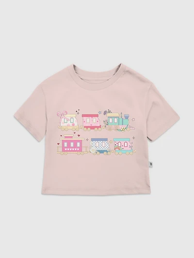 Toddler Colorful Train Graphic T-Shirt