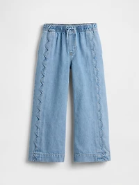 Kids High Rise Stride Easy Wide-Leg Ankle Jeans