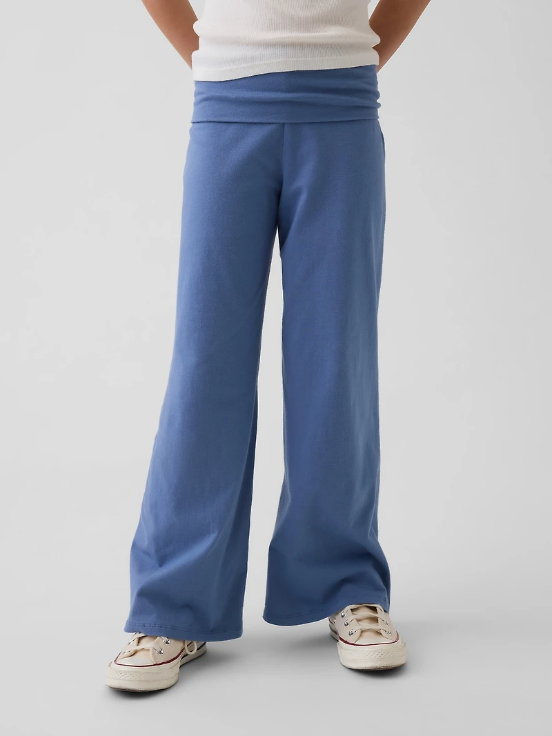 Kids Wide-Leg Foldover Leggings