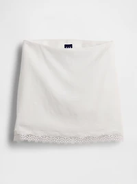 Linen-Blend Lace-Trim Mini Skort