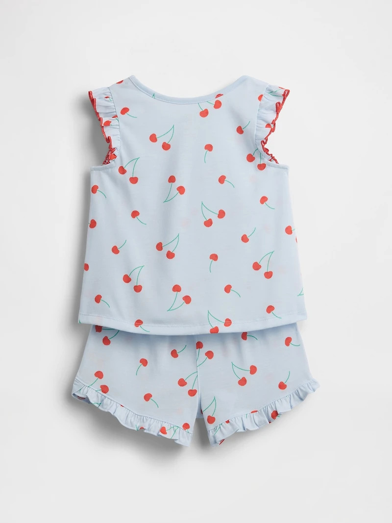 Baby & Toddler Recycled Ruffle Fruit PJ Short Set
