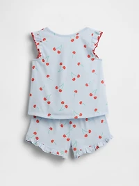 Baby & Toddler Recycled Ruffle Fruit PJ Short Set