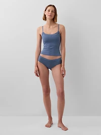 Organic Stretch Cotton Lace-Trim Cami