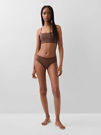 Organic Stretch Cotton Lace-Trim Hipster