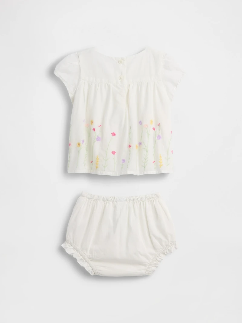 Baby Embroidered Floral Outfit Set