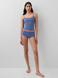 Organic Stretch Cotton Lace-Trim Shorty