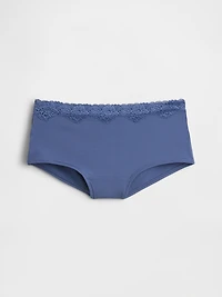 Organic Stretch Cotton Lace-Trim Shorty