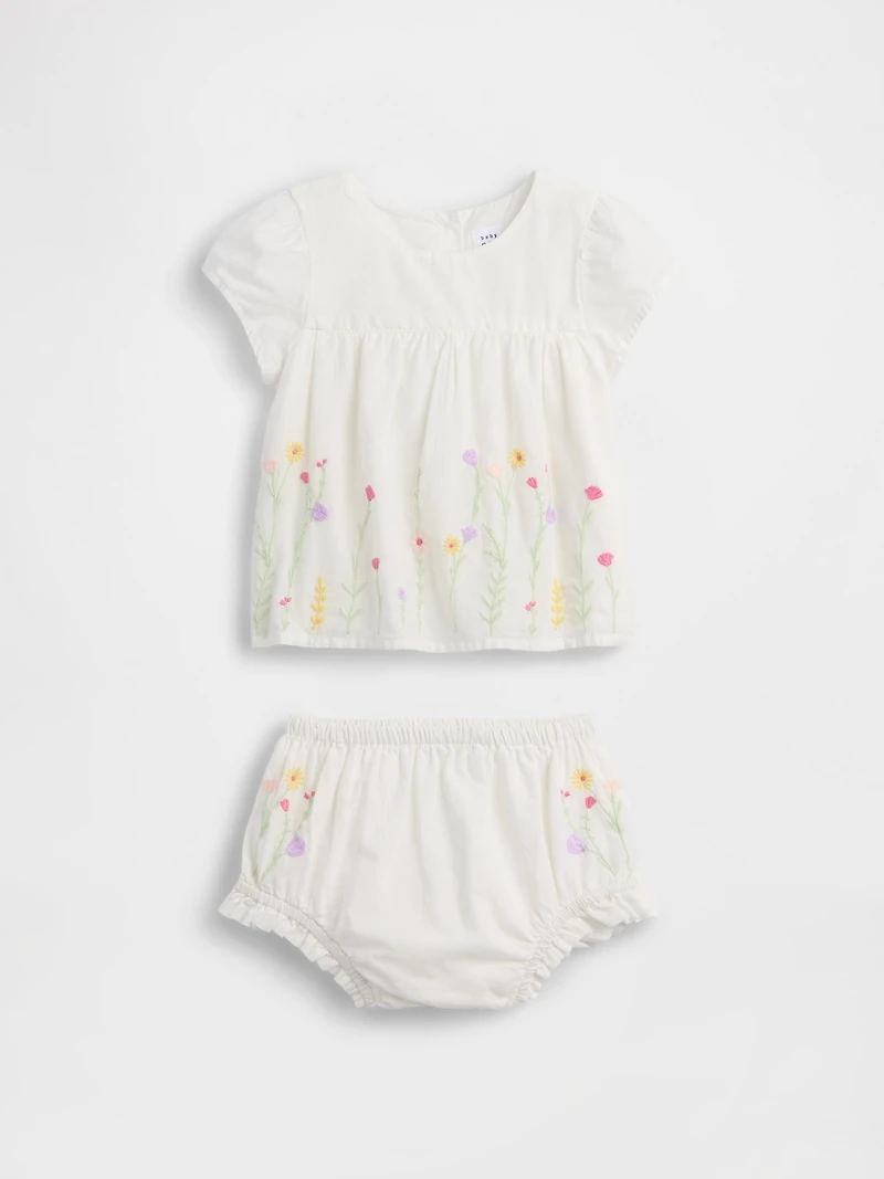 Baby Embroidered Floral Outfit Set