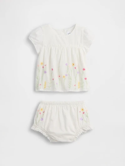 Baby Embroidered Floral Outfit Set