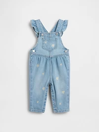 Baby Embroidered Floral Denim Overalls
