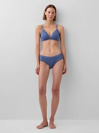 Organic Stretch Cotton Lace-Trim Hipster