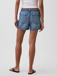 Low Slung Easy Denim Shorts