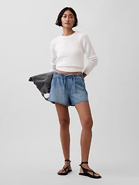 Low Slung Easy Denim Shorts